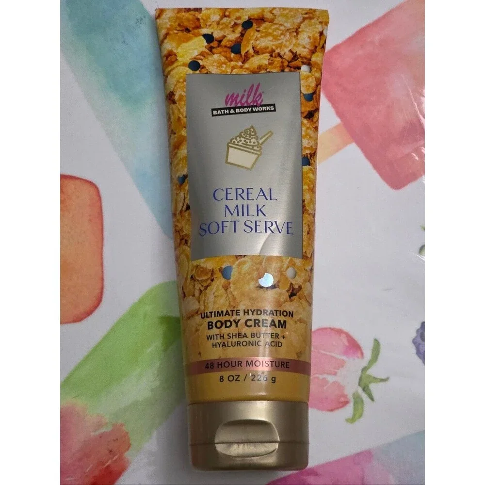 Bath & Body Works Milk Bar Cereal Milk Soft Serve Body Cream 8oz New Ultra RARE